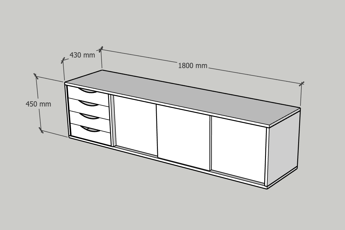 Credenza LONG BROWN - CUSTOM2