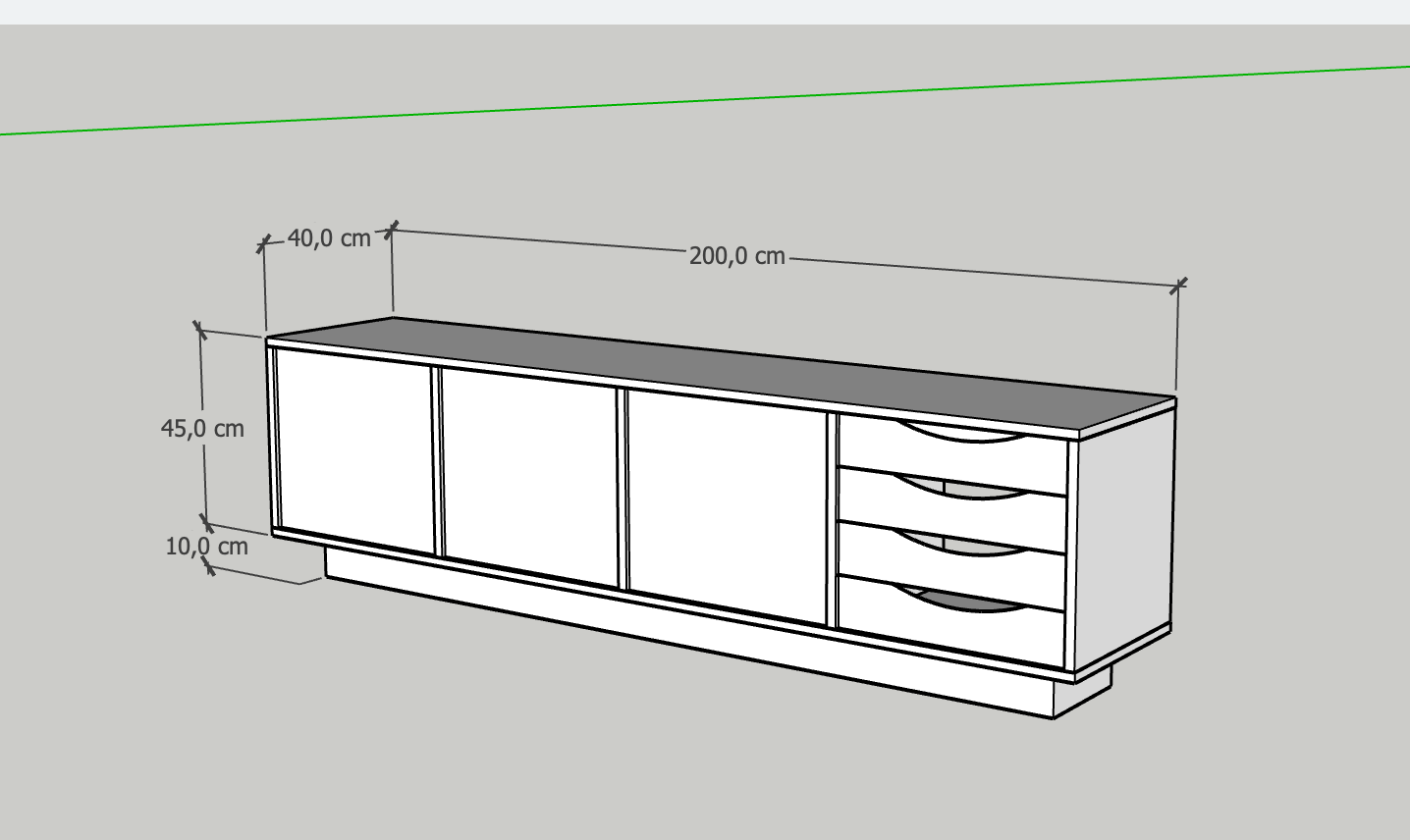 Credenza LONG BROWN - CUSTOM3