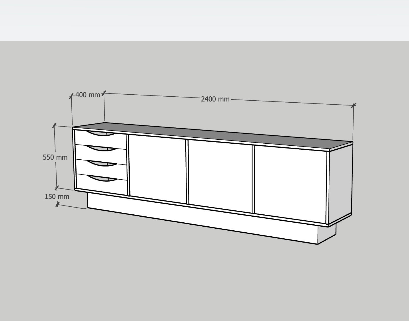 Credenza LONG BROWN - CUSTOM